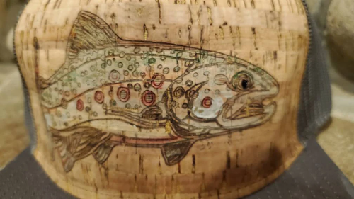HATSOFCORK colored Trout cork hat fly 