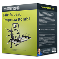 Menabo FahrradträGer Stand Up 3 Schwarz/Silber FüR Subaru Impreza Kombi Typ GF