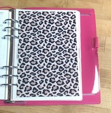 Wild Rose Gold Animal Leopard Dashboard 4 use with A5 Filofax Planner~