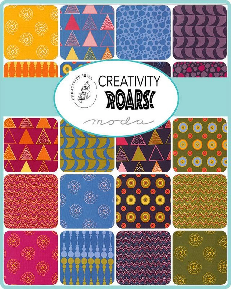 Creativity Roars Moda Charm Pack 42 100% Cotton 5" Precut Fabric Quilt Squares - Image 2 of 2