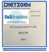 20 Rolls 36" x 300' 20lb Bond Inkjet Plotter Paper 2" core HP DesignJet