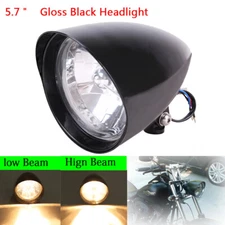 For Harley Sportster Dyna Softail Chopper Bobber Bullet Tri Bar 5.75" Headlight