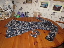 3/4 sleeve wrap dress with delicate beading, NEW LOOK, 8, black, cream & blue