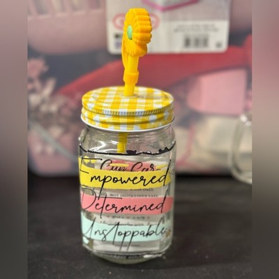 Empowered, determined and unstoppable glass cup