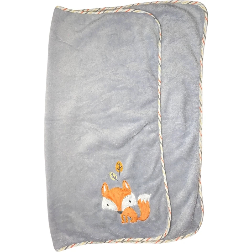 Manta bebé Manhattan niños gris hoja de zorro rayas suaves difícil de encontrar Lovey Boy 118620 Foto 2 de 3