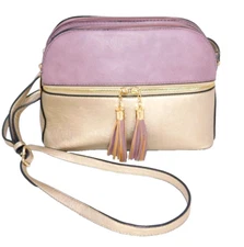 DASEIN silver-ish gold & purple shoulder bag, handbag, purse, man made materials