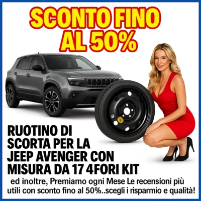 💥 Ruotino 17" 4 Fori Jeep Avenger Kit Emergenza ?? Offerta Fino A -50% 💥