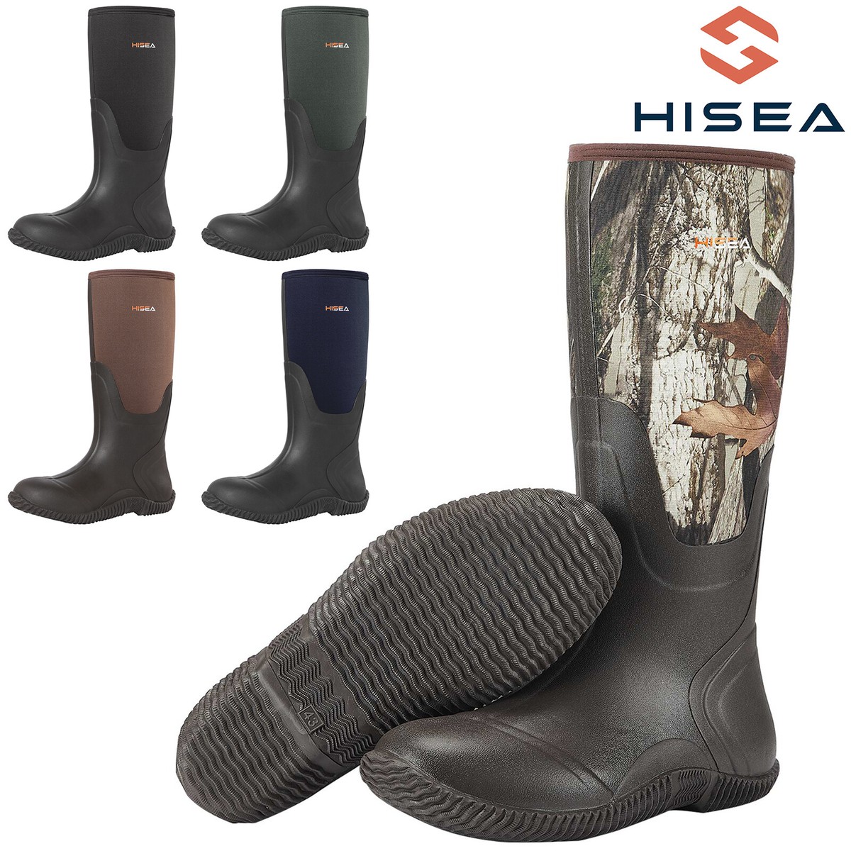 HISEA Men\'s Rain Boots Neoprene Rubber Boots Waterproof Men main image 4