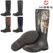 HISEA Men's Rain Boots Neoprene Rubber Waterproof Fishing Hunting Working Boots