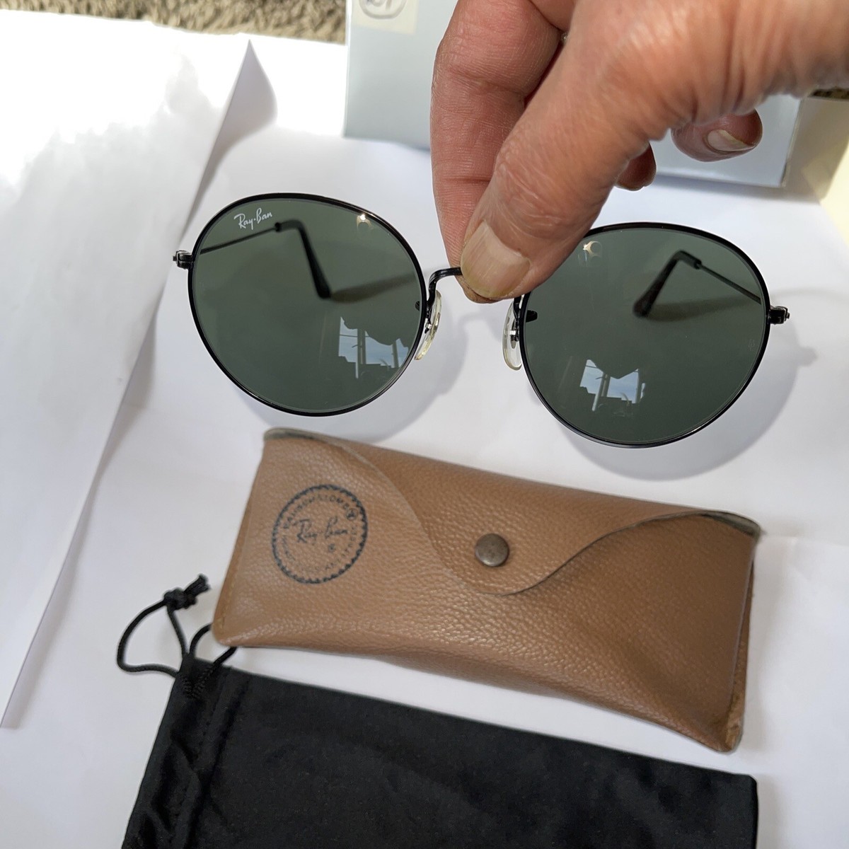RAY-BAN B&L U.S.A. W0608 VTAS ROUND METAL BLACK CHROME 1990s  display picture 2