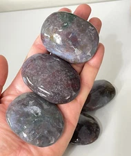 Purple Moss Agate Palm Stone Natural PS041 x 1