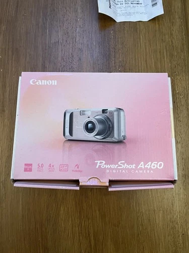 Canon PowerShot A460 5MP Digital Camera Silver retro 2007 Digicam Boxed