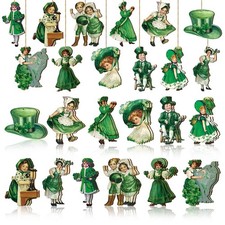 24Pc Vintage St. Patrick's Day Ornaments for Tree Shamrocks St Patrick Day Decor