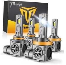 H11 9005 Bulbs Combo, 900 Ultra Brightness, 6500K Cool White,1:1 Mini H11 9005