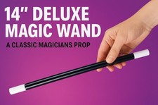 Deluxe MAGICIAN MAGIC WAND 14" Plastic Wizard Tricks Kid Big Black Toy Prop Gift