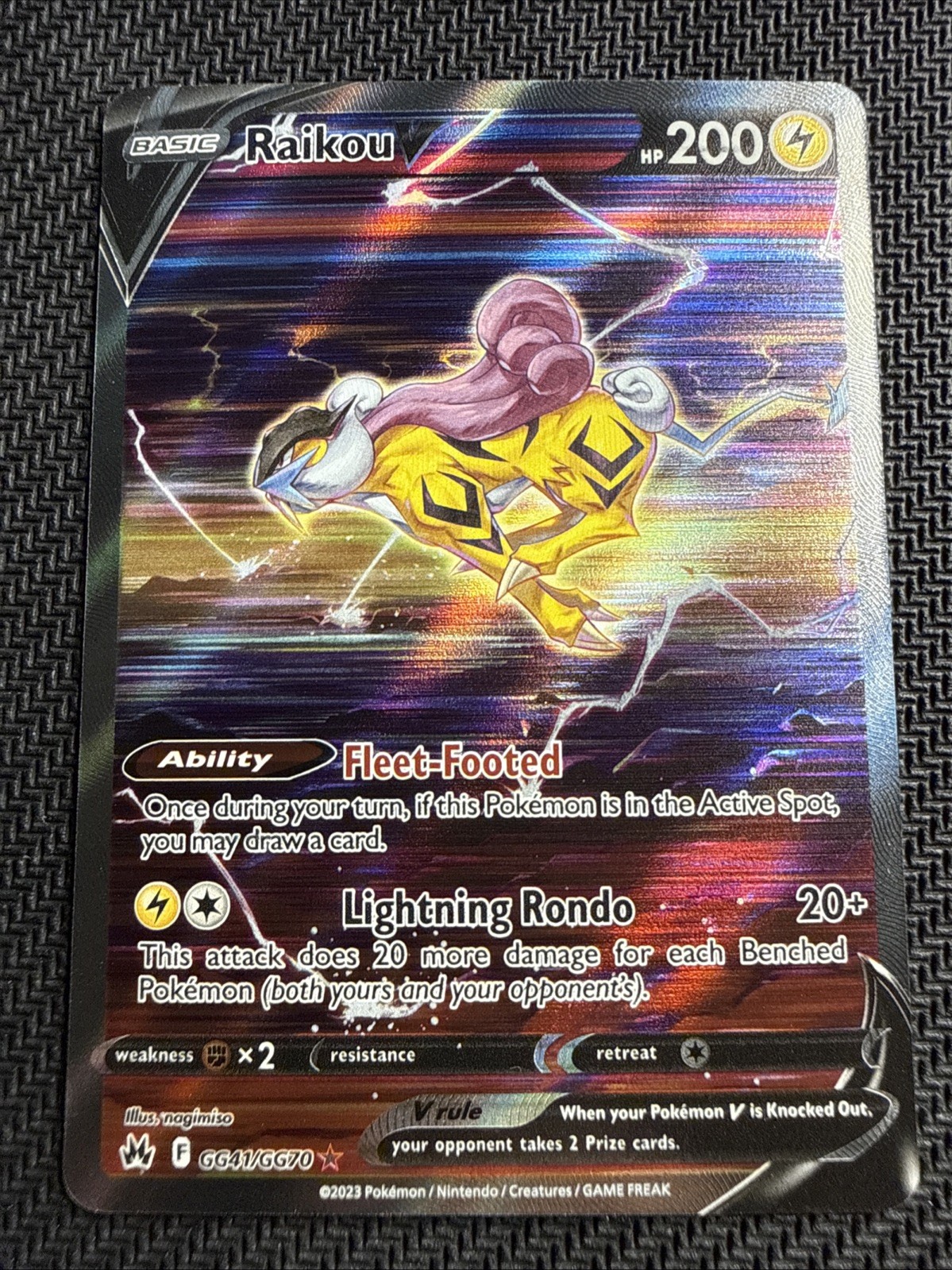 Raikou V GG41/GG70 Crown Zenith Galarian Gallery Pokemon V Rare Near Mint