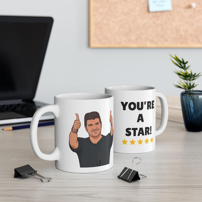 Neuheit Simon Cowell ''You're a star'' normal große Tasse