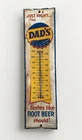 New ListingVintage Dad’s Root Beer Tin Thermometer Sign Bottle Cap Yellow Ribbon PM-TH-1