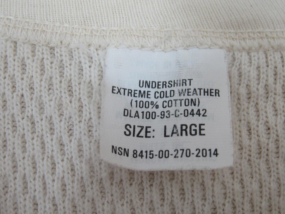 Camisa Térmica Vintage J.E Morgan Waffle Para Hombres Grande Clima Extremo Frío USGI 90s Foto 4 de 4