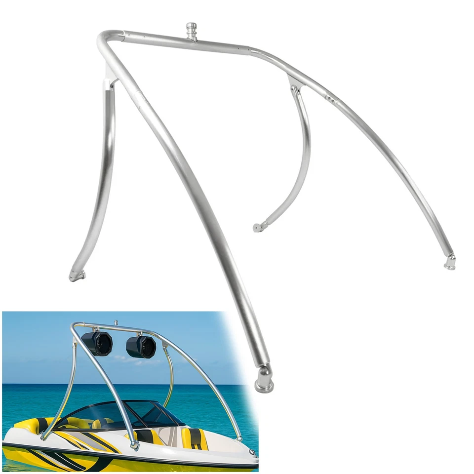 Wakeboard Tower Polished 2.25" Tubing Aluminum For Most Boats From 62"-103" Wide - Image 1 of 4