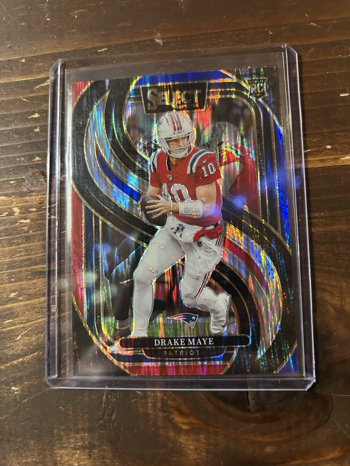 2024 Panini Select - Premier Level Drake Maye #113 Red & Blue Shock Prizm (RC)