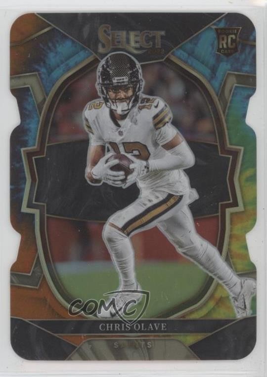 2022 Panini Select Concourse Tie-Dye Prizm Die-Cut 4/25 Chris Olave Rookie RC