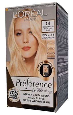 L´Oréal Préférence 01 Sehr Helles Natürliches Blond Loreal