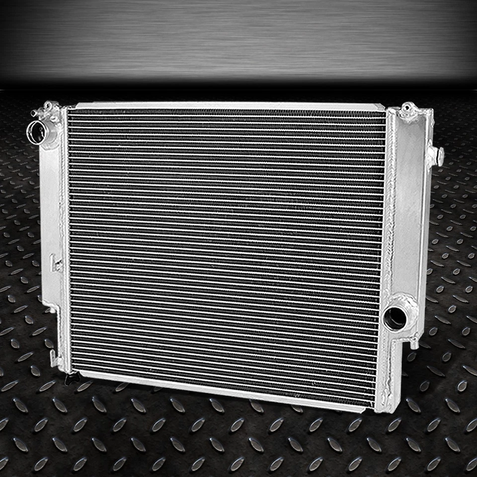 2-ROW FULL ALUMINUM RACING RADIATOR+2X RED FANS FOR 92-99 BMW E36 3-SERIES MT - Image 2 of 4