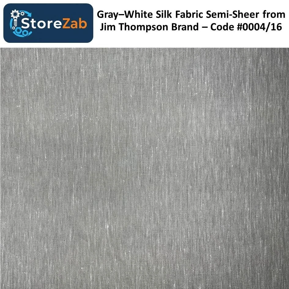 Gray–White Silk Fabric Semi-Sheer from Jim Thompson Brand – Code #0004/16 - Image 3 of 4