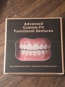 Advanced Custom Fit Functional Instant Dentures Dental Set New Sealed