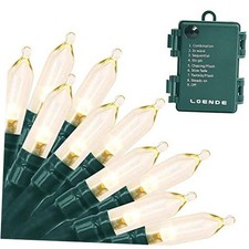 18ft 50 LED Battery Operated Christmas Lights, 8 1 Pack Green Wire Warm White