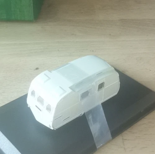 Oxford Wohnwagen Caravan grau Modell 1:76 - Bild 4 von 4