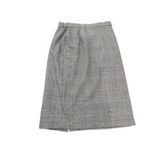 Vintage KoretGlen Tweed Plaid Wool Blend Midi Skirt Brown Gray Size 18 Workwear