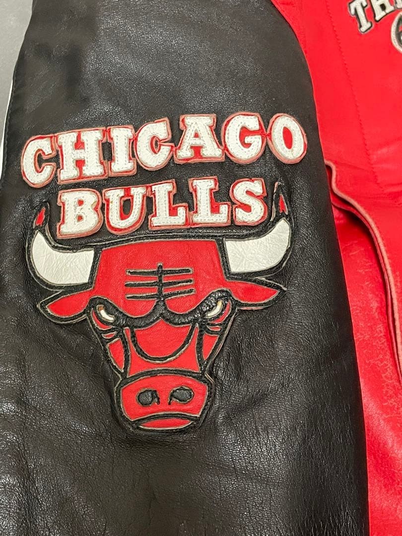 Jeff Hamilton Chicago Bulls 3rd Win Commemorative Leather Jacket XS USA Made image 6