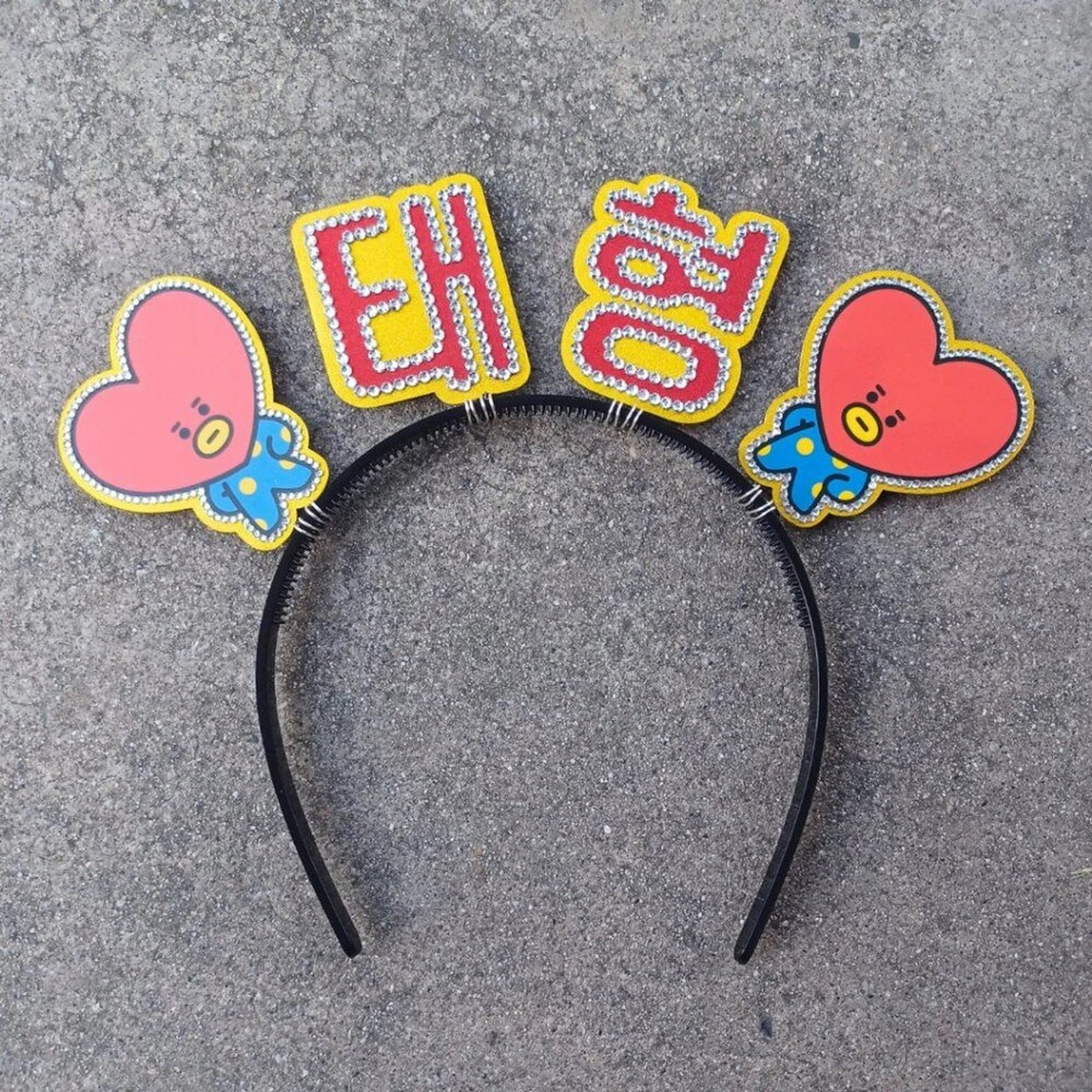 JUNNY KPOP Headband Rhinestone Korean Hangul Name Concert Hair Banner kpop headband products for sale | eBay main image 2