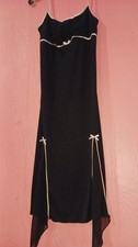 VTG 90’s Y2K Byer Too Asymmetric Slip Dress Black And Pink Side Slits Sz L