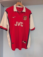 Genuine Vintage L Nike ARSENAL 1998 Home Shirt Jersey Red JVC 98/99 Kit
