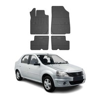Omac Gummi FußMatten FüR Dacia Logan 2008-2014 Automatten Gummi TPE Schwarz 4Tlg