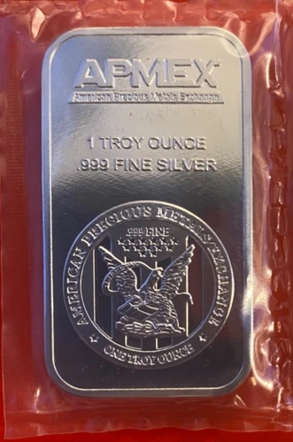 Apmex Commercial Bar 1 Troy oz.999 Silver. Sealed bullion bar for collecting