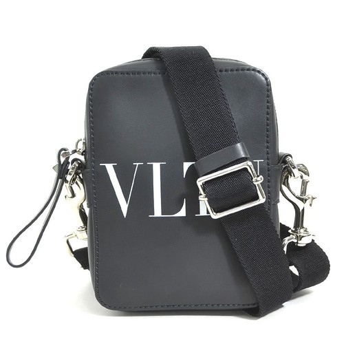 Valentino Garavani Crossbody Bag Black White Leather Canvas Used From Japan