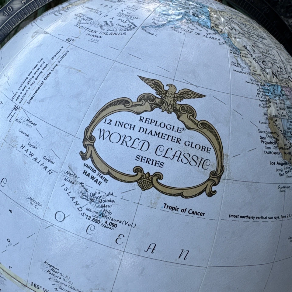 Replogle 12 polegadas Globe World Classic Series madeira genuína Md. EUA - Imagem 2 de 4