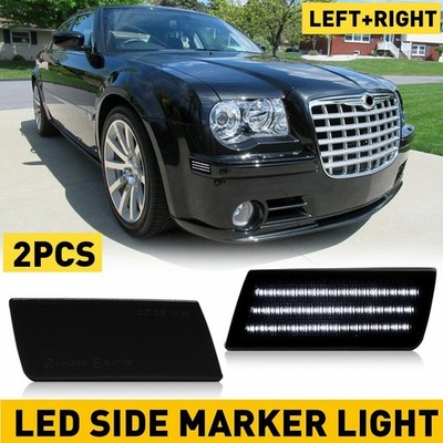 Smoke White LED Side Marker Light For 2005-2014 Chrysler 300 Front Left + Right