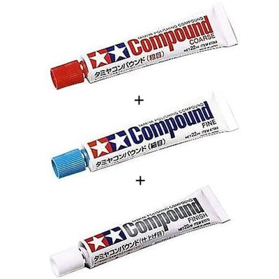 Tamiya Polishing Compound 3pcs Coarse/Fine/Finish/ 87068 87069 87070 From Japan