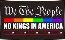 No Kings In America Flag 3x5FT,Flags with 2 Brass Grommets,Durable Polyester....