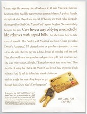 Shell Gold MasterCard Chase Free Gasoline Auto Services 1996 Vintage Print Ad