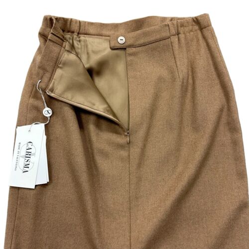 Vintage Valentino Carisma camelfarbener Wollrock US-Größe 8 Italien um 1985 neu mit Etikett - Bild 9 von 17