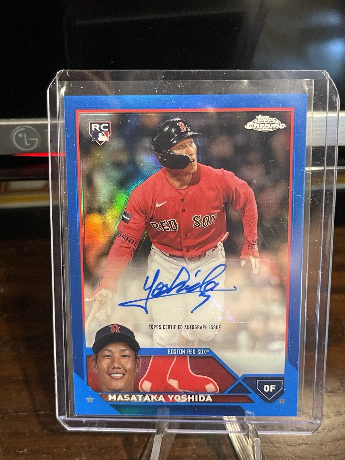 2023 Topps Chrome Masataka Yoshida True Blue Refractor Rookie Auto /150 Red Sox