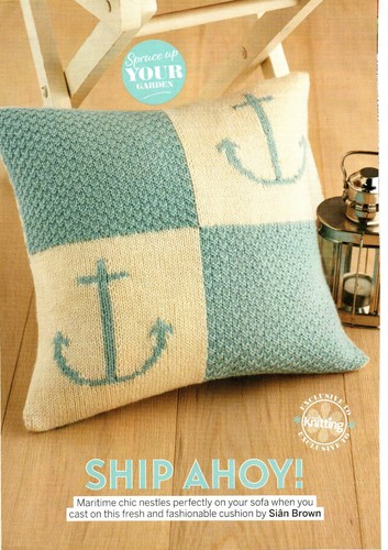 ~Pull-Out Knitting Patterns For Anchor Cushion Cover & Strawberry Table Weighs ~