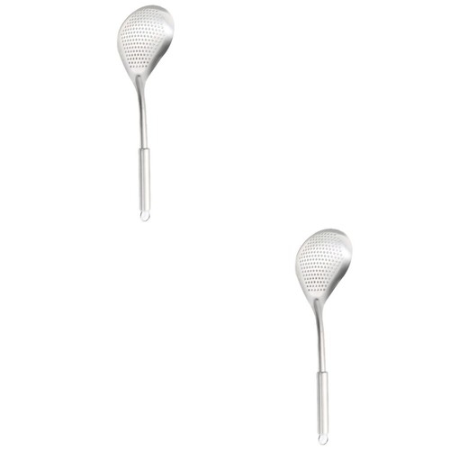 2 Pack Stainless Steel Colander Strainer Spoon Slotted Noodle with Handle