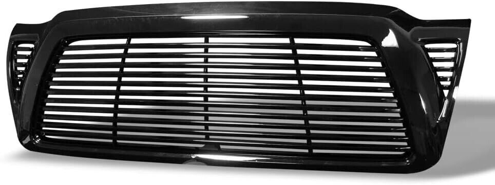 Glossy Black Front Grill Horizontal Billet Complete For 2005-2011 Toyota Tacoma